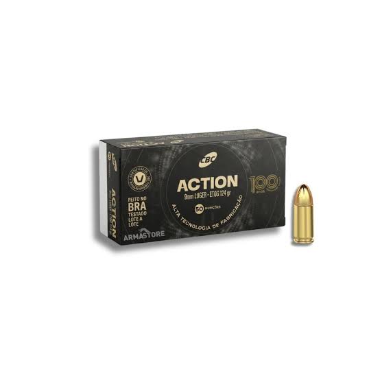 MUNIÇÃO CBC 9MMLUGER ETOG 124GR C C/50